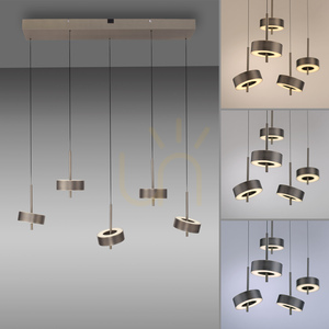 Q-ROTATE 2249-34 Hnedé závesné svietidlo s 5 LED diódami small 5