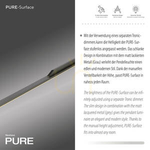 PURE SURFACE 2302-15 Šedé závesné svietidlo s 1xLED 3 PURE SURFACE 2302-15 Šedé závesné svietidlo s 1xLED small 3