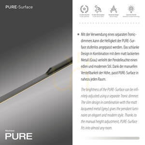 PURE SURFACE 2302-15 Šedé závesné svietidlo s 1xLED 4 PURE SURFACE 2302-15 Šedé závesné svietidlo s 1xLED small 4