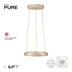 PURE E-LOOP 2550-60 Mosadzné závesné svietidlo s 2 LED diódami small 1