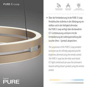PURE E-LOOP 2550-60 Mosadzné závesné svietidlo s 2 LED diódami small 3