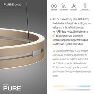 PURE E-LOOP 2550-60 Mosadzné závesné svietidlo s 2 LED diódami small 4