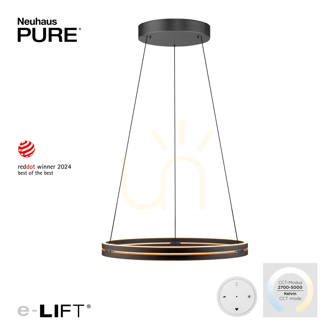 vyhliadka PURE E-LOOP 2551-18 Čierne závesné svietidlo s 2 LED diódami PURE E-LOOP 2551-18 Čierne závesné svietidlo s 2 LED diódami