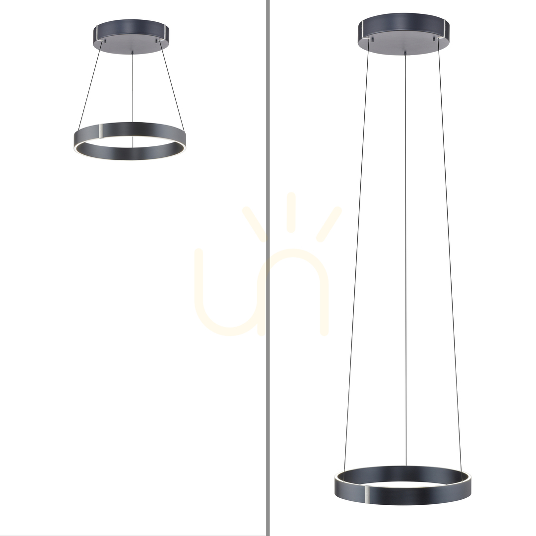 Náhľad PURE E-CLIPSE 2560-15 Šedé závesné svietidlo s 2 LED diódami PURE E-CLIPSE 2560-15 Šedé závesné svietidlo s 2 LED diódami