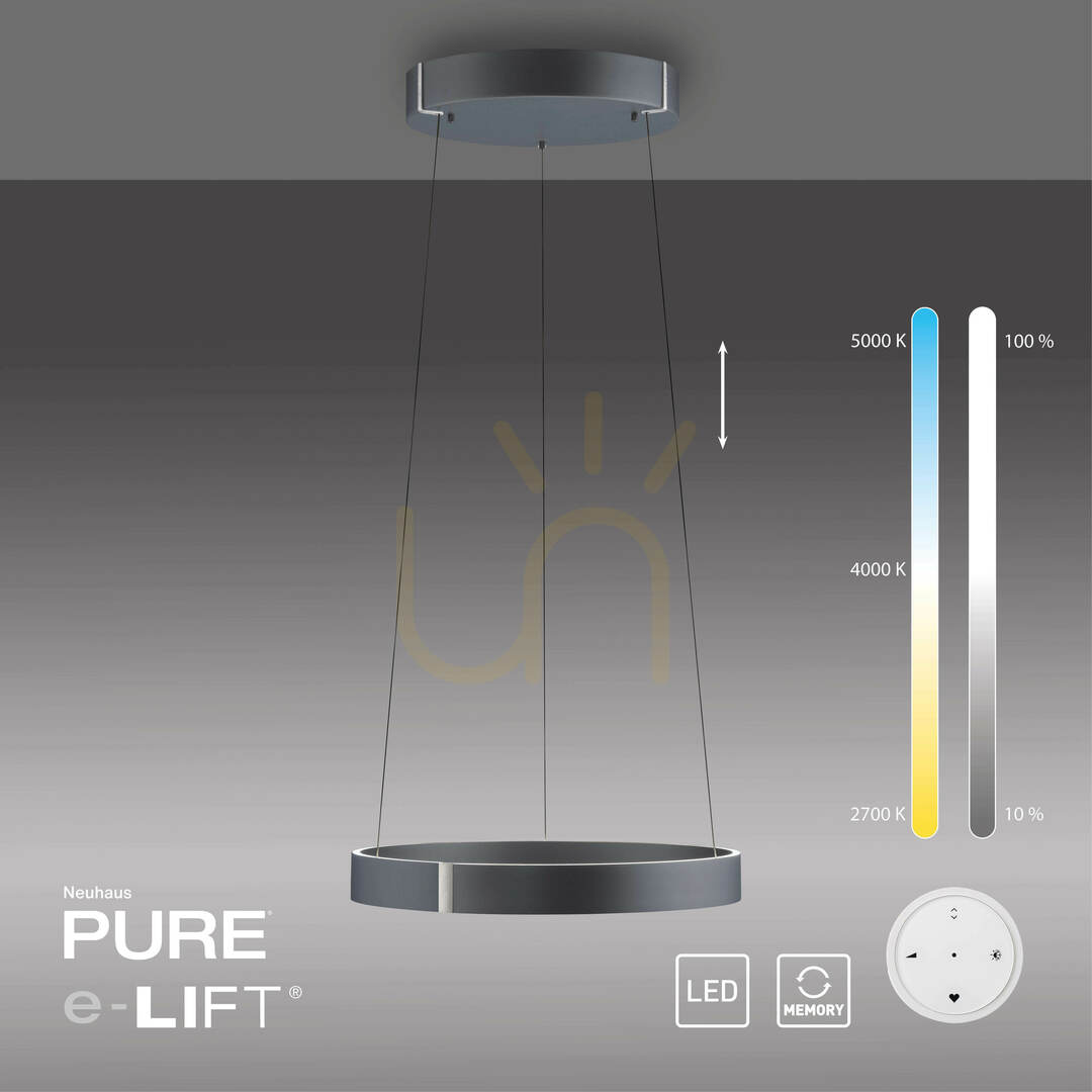 Displej PURE E-CLIPSE 2560-15 Šedé závesné svietidlo s 2 LED diódami PURE E-CLIPSE 2560-15 Šedé závesné svietidlo s 2 LED diódami