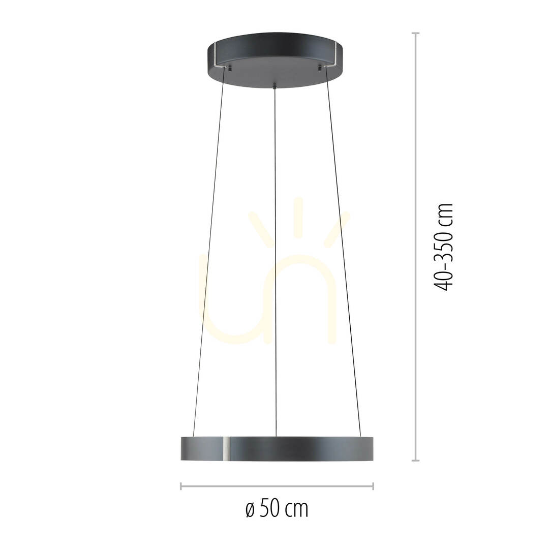 Náhľad PURE E-CLIPSE 2560-15 Šedé závesné svietidlo s 2 LED diódami PURE E-CLIPSE 2560-15 Šedé závesné svietidlo s 2 LED diódami