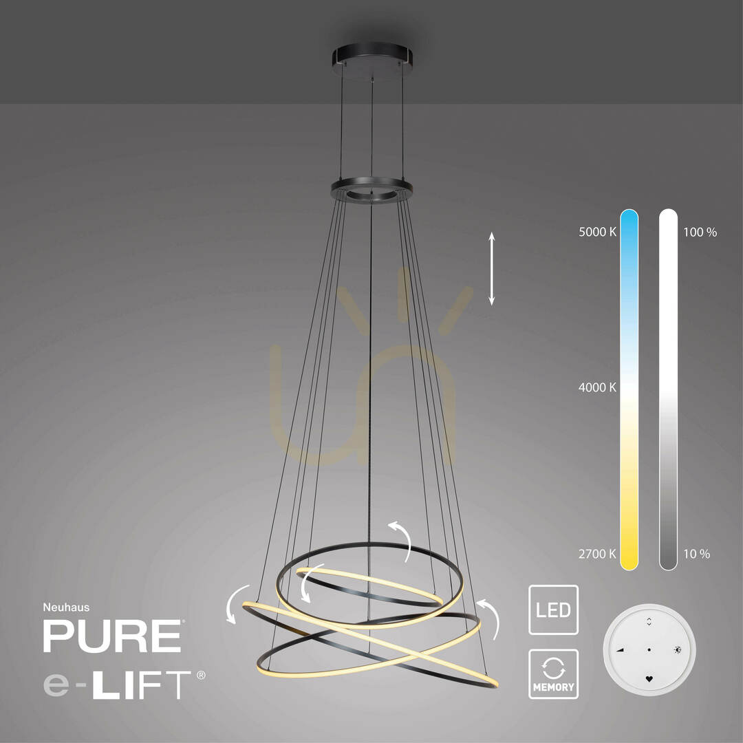 Displej PURE E-FLYING RINGS 2566-15 Šedé závesné svietidlo s 1xLED PURE E-FLYING RINGS 2566-15 Šedé závesné svietidlo s 1xLED