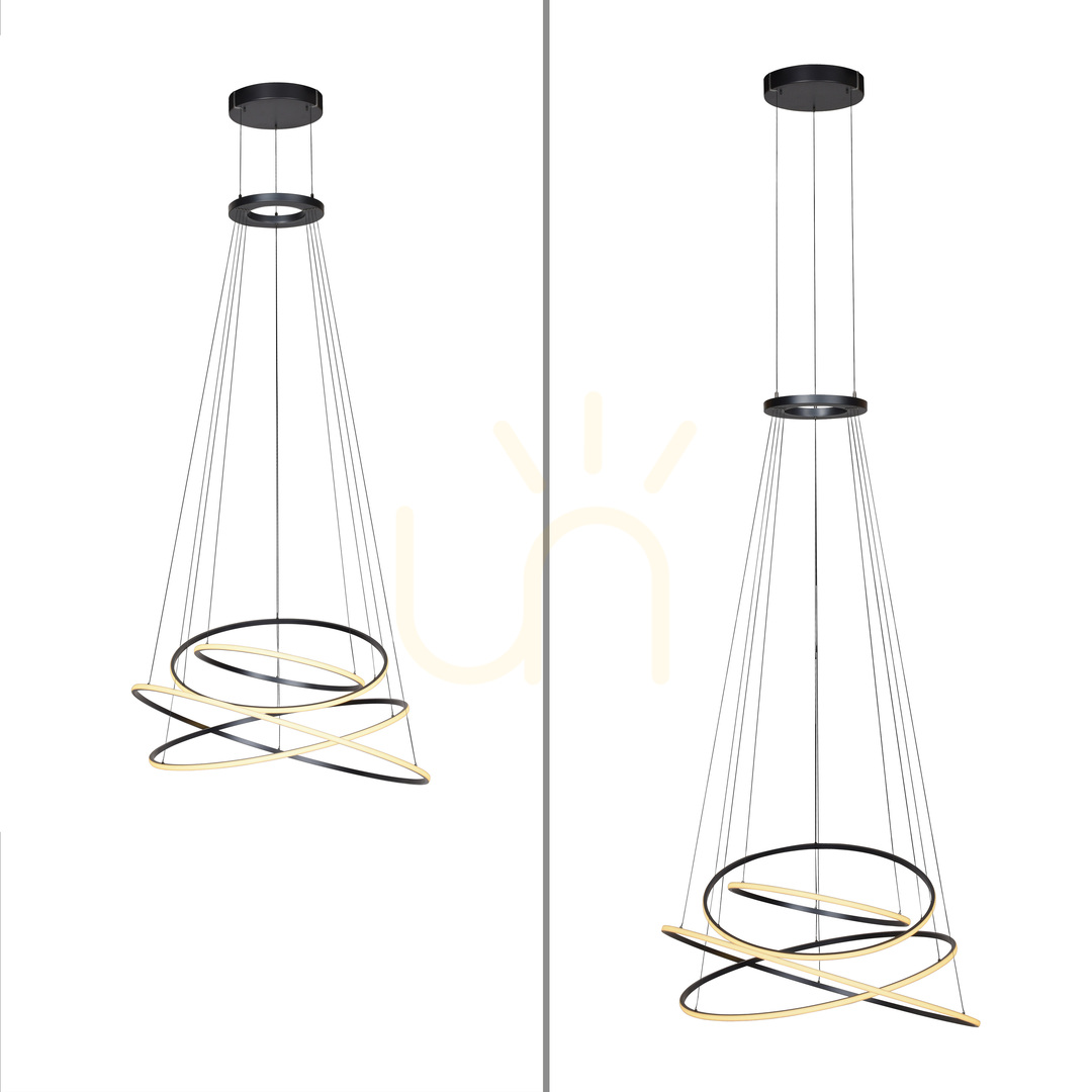 Šou PURE E-FLYING RINGS 2566-15 Šedé závesné svietidlo s 1xLED PURE E-FLYING RINGS 2566-15 Šedé závesné svietidlo s 1xLED