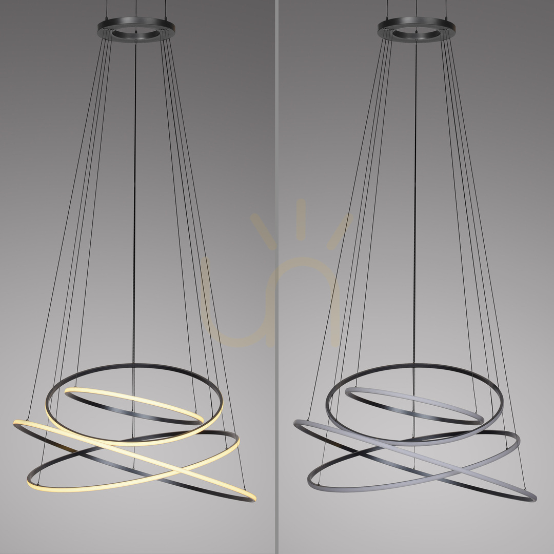 vyhliadka PURE E-FLYING RINGS 2566-15 Šedé závesné svietidlo s 1xLED PURE E-FLYING RINGS 2566-15 Šedé závesné svietidlo s 1xLED