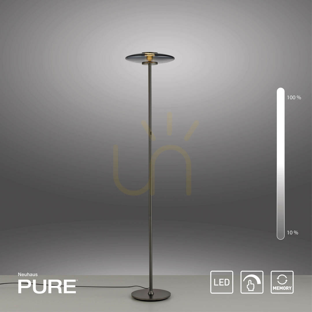 Displej Stojaca lampa PURE VITRUM 481-15, sivá, 2xLED Stojaca lampa PURE VITRUM 481-15, sivá, 2xLED