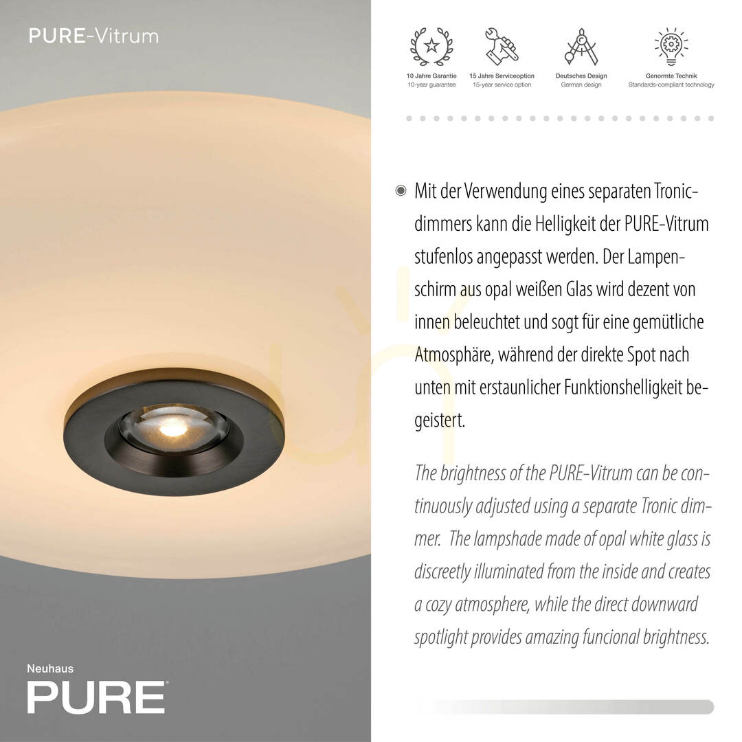 Šou PURE VITRUM 6083-34 Hnedé stropné svietidlo, 2xLED PURE VITRUM 6083-34 Hnedé stropné svietidlo, 2xLED