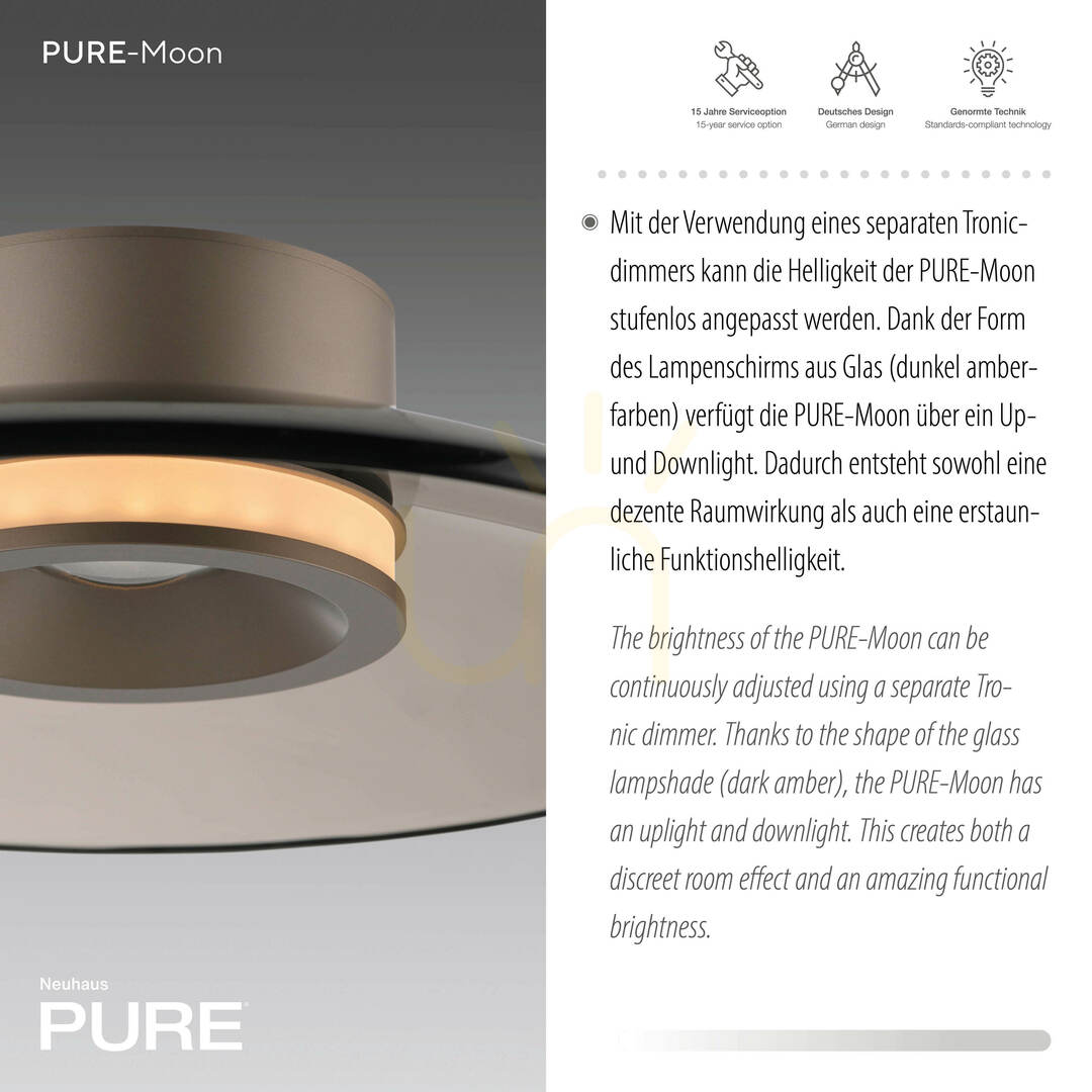Displej PURE MOON 6094-97 Hnedé stropné svietidlo, 2xLED PURE MOON 6094-97 Hnedé stropné svietidlo, 2xLED