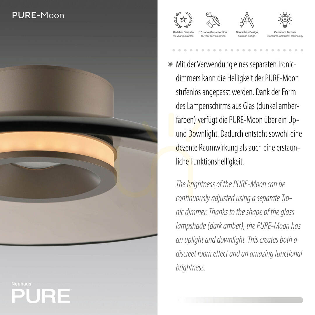 Šou PURE MOON 6094-97 Hnedé stropné svietidlo, 2xLED PURE MOON 6094-97 Hnedé stropné svietidlo, 2xLED