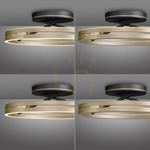 PURE LOOP 6552-68 Čierne stropné svietidlo, 2xLED small 15