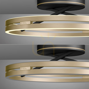 PURE LOOP 6552-68 Čierne stropné svietidlo, 2xLED small 19