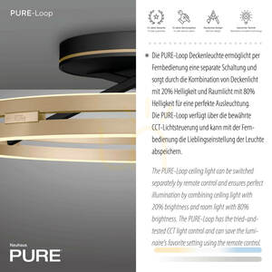 PURE LOOP 6552-68 Čierne stropné svietidlo, 2xLED small 4