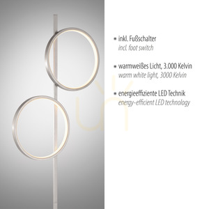 Stojaca lampa MINI RITUS 15396-21, strieborná, 2xLED small 3