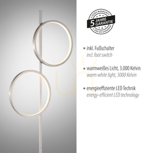 Stojaca lampa MINI RITUS 15396-21, strieborná, 2xLED small 4