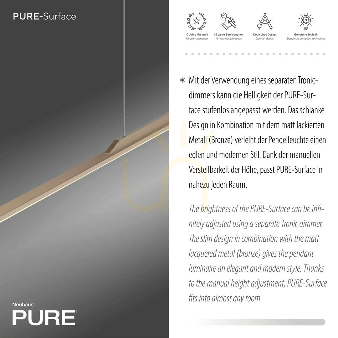 Šou PURE SURFACE 2301-97 Hnedé závesné svietidlo s 1 LED žiarovkou PURE SURFACE 2301-97 Hnedé závesné svietidlo s 1 LED žiarovkou