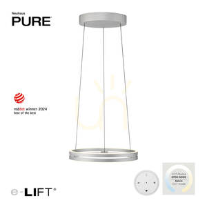 PURE E-LOOP 2550-95 Strieborné závesné svietidlo s 2 LED diódami small 1