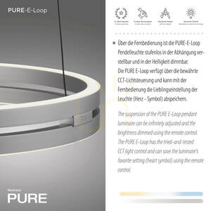 PURE E-LOOP 2550-95 Strieborné závesné svietidlo s 2 LED diódami small 4
