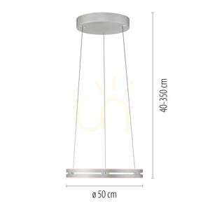 PURE E-LOOP 2550-95 Strieborné závesné svietidlo s 2 LED diódami small 7