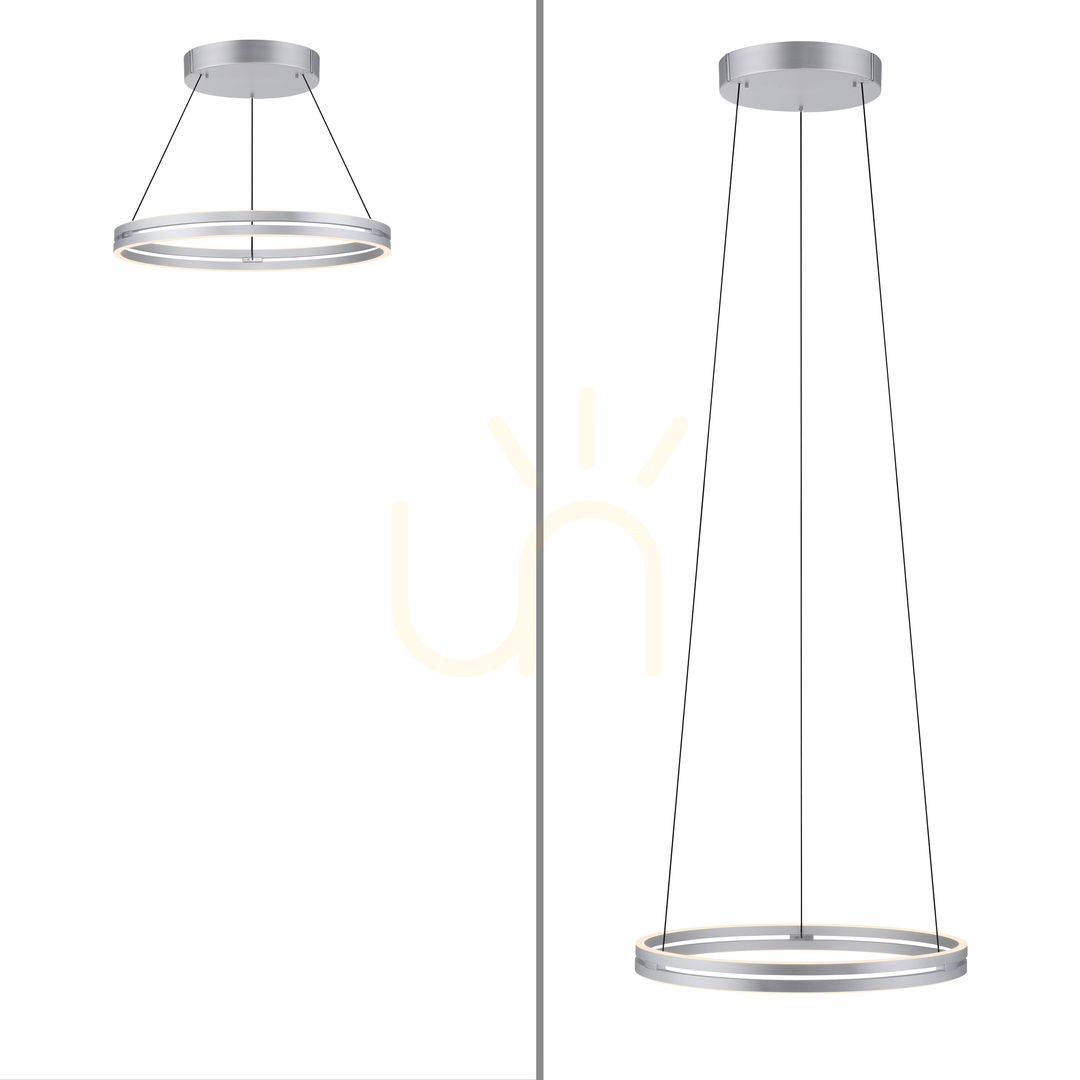 Displej PUREE-LOOP 2551-95 Strieborné závesné svietidlo s 2 LED diódami PUREE-LOOP 2551-95 Strieborné závesné svietidlo s 2 LED diódami