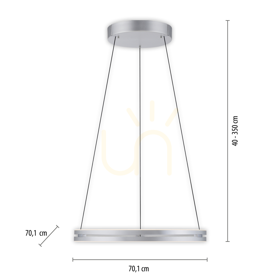 Displej PUREE-LOOP 2551-95 Strieborné závesné svietidlo s 2 LED diódami PUREE-LOOP 2551-95 Strieborné závesné svietidlo s 2 LED diódami