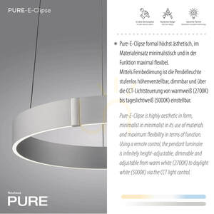 PURE E-CLIPSE 2560-95 Strieborné závesné svietidlo s 2 LED diódami small 3