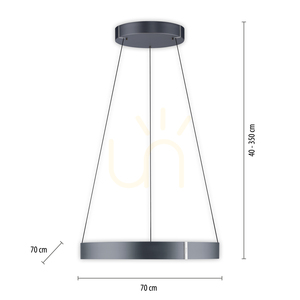PURE E-CLIPSE 2561-15 Šedé závesné svietidlo s 2 LED diódami small 8