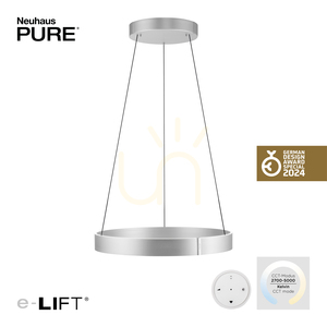 PURE E-CLIPSE 2561-95 Strieborné závesné svietidlo s 2 LED diódami small 1