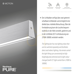 PURE E-MOTION 2570-95 Strieborné závesné svietidlo s 2 LED žiarovkami small 3