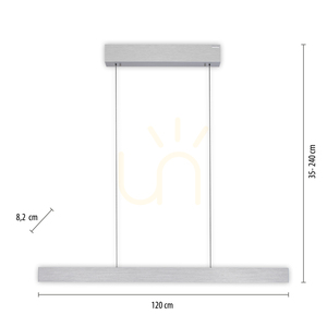 PURE E-MOTION 2570-95 Strieborné závesné svietidlo s 2 LED žiarovkami small 8
