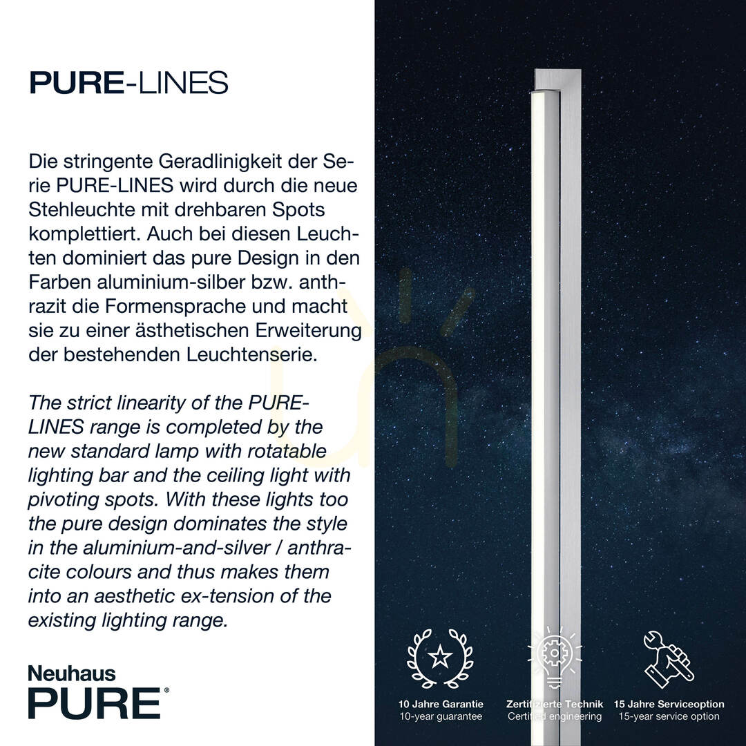 Displej Stojaca lampa PURE-LINES 421-95, strieborná, 1xLED Stojaca lampa PURE-LINES 421-95, strieborná, 1xLED