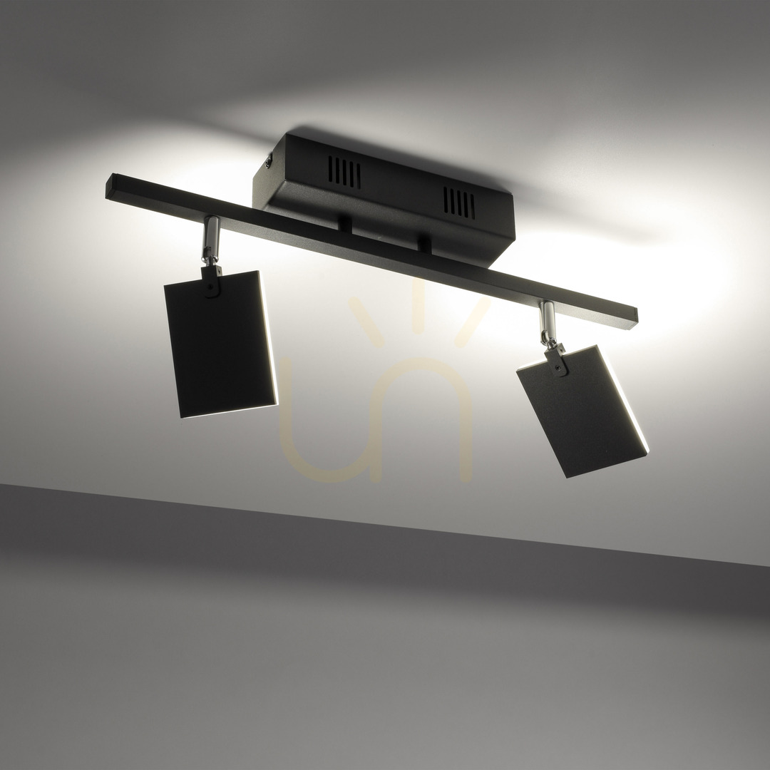 Displej PURE-MIRA 6354-18 Čierne stropné svietidlo s 2 LED diódami PURE-MIRA 6354-18 Čierne stropné svietidlo s 2 LED diódami