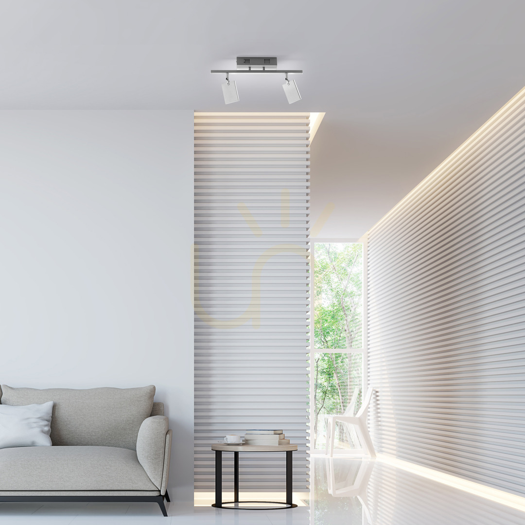 Náhľad PURE-MIRA 6354-95 Strieborné stropné svietidlo, 2xLED PURE-MIRA 6354-95 Strieborné stropné svietidlo, 2xLED