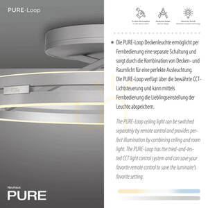 PURE LOOP 6552-95 Strieborné stropné svietidlo, 2xLED small 3