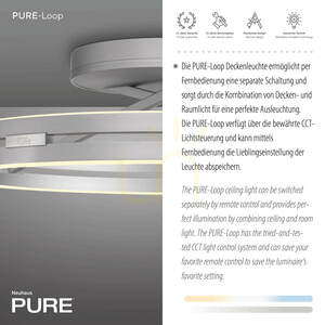PURE LOOP 6552-95 Strieborné stropné svietidlo, 2xLED small 4