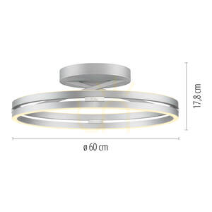 PURE LOOP 6552-95 Strieborné stropné svietidlo, 2xLED small 8