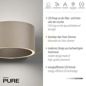 PURE CLIPSE 8561-97 Hnedá nástenná svietidlo s 2 LED diódami small 4