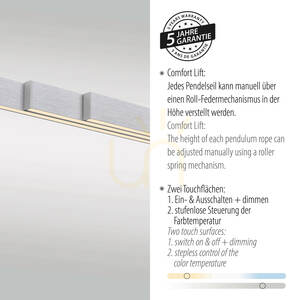 ADRIANA COMFORT LIFT 2598-95 Strieborné závesné svietidlo s 1xLED small 4