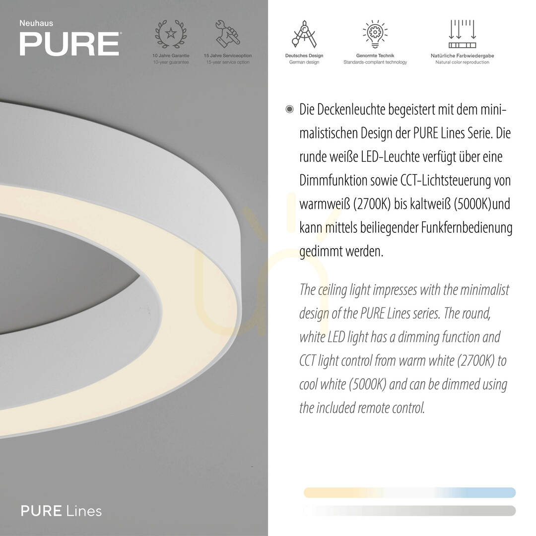 Náhľad Stropné svietidlo PURE LINES ROUND 6310-16, biele, 1xLED Stropné svietidlo PURE LINES ROUND 6310-16, biele, 1xLED