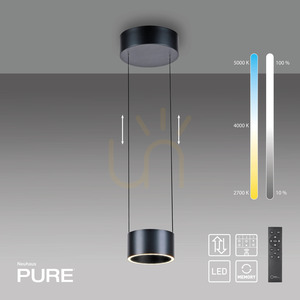 PURE CLIPSE 2471-15 Šedé závesné svietidlo s 2 LED žiarovkami small 1