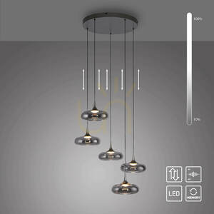 POSH 15694-15 Šedé závesné svietidlo s 5 LED diódami small 1