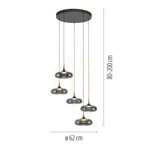 POSH 15694-15 Šedé závesné svietidlo s 5 LED diódami small 7