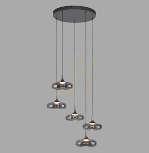 POSH 15694-15 Šedé závesné svietidlo s 5 LED diódami small 0