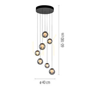 PURE POPUP 2587-15 Šedé závesné svietidlo s 7 LED diódami small 1