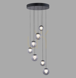 PURE POPUP 2587-15 Šedé závesné svietidlo s 7 LED diódami small 3