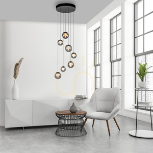 PURE POPUP 2587-15 Šedé závesné svietidlo s 7 LED diódami small 6