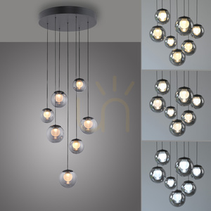 PURE POPUP 2587-15 Šedé závesné svietidlo s 7 LED diódami small 8